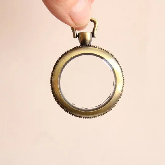 Pocket Watch Case 1.5" Steampunk Retro, Gold Tone or Brass Beveled Glass Front - Picture 6 of 10